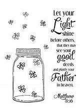 Light Let Shine Bible Printable Coloring Pages Firefly Matthew 16 Sheet Kids Quotes Jesus Scripture Journaling Scriptures Journal Bulletin Sheets sketch template