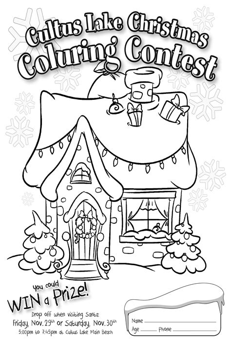 cultus lake christmas colouring contest win prizes  waterpark