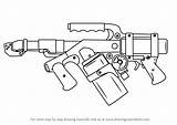 Flame Thrower Draw Drawing Step Weapons Tutorials Drawingtutorials101 sketch template