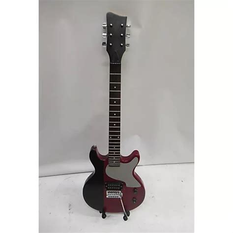 act   solid body electric guitar black  red musicians friend