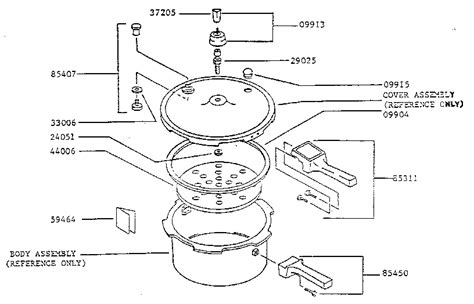 replacement parts diagram parts list  model  presto parts pressure cooker parts