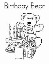 Birthday Pages Bear Coloring Color Online Happy Kids sketch template