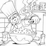 Coloring Cook Cooking Colouring Pages Kids Printable Jobs Chef Drawing Kb sketch template