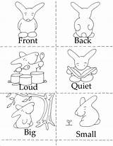 Opposites Coloring Pages Opposite Preschool Kids Printables Printable English Words Color Learning Game Little Worksheets Worksheet Activities Crafts Bunny Craft sketch template