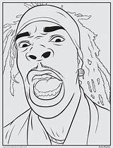 Rappers 2pac Dibujos Busta Bun Colorear Rhymes Printablecolouringpages sketch template