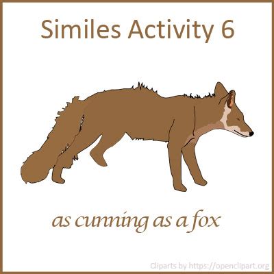 similes activity 6 list of similes similes examples