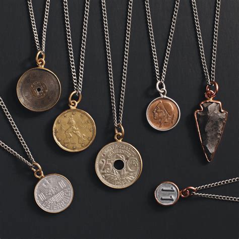 mens jewelry releases vintage coin necklaces  men