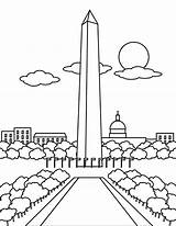 Washington Coloring Monument Pages Printable sketch template
