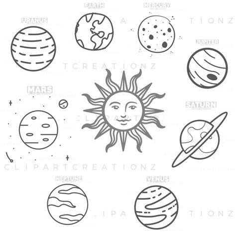 planets coloring pages clipart creationz   solar system