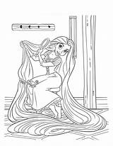 Rapunzel Penteando Tangled Cabelo Cabelos Drucken Hellokids Rapunzels Langes Enrolados Tudodesenhos Princesas sketch template