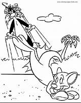 Coloring Pages Sylvester Cartoon Character Color Printable Kids Sheets Found sketch template