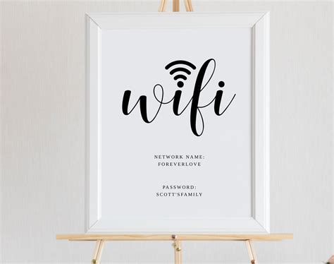 wifi password sign template printable guest wi fi signs etsy uk