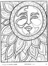 Trippy Mandalas Lune Everfreecoloring Etoile Planete Patrones Adulte Starklx Bordar Sol Zentangle Dover sketch template