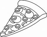 Pizza Clipart Pepperoni Outline Slice Advertisement sketch template