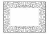 Leaves Frame Colouring Pages Autumn sketch template