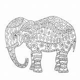 Coloring Elephant Pages Animals Paisley Adults Advanced Mosaic Template Kidspressmagazine sketch template