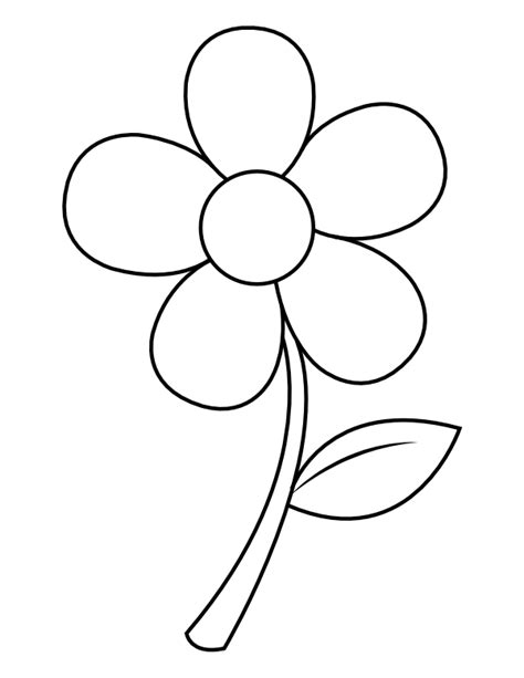 printable simple flower coloring page