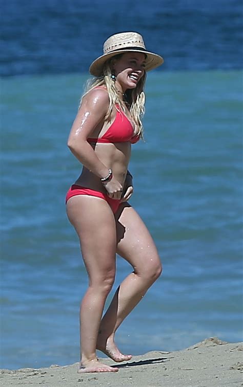 hilary duff in red bikini on the beach in mexico 2 4 2017