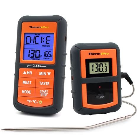 thermopro tp   feet range wireless thermometer remote bbq smoker