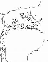 Bird Easter Coloring Eggs Nest Collecting Pages Her Color sketch template