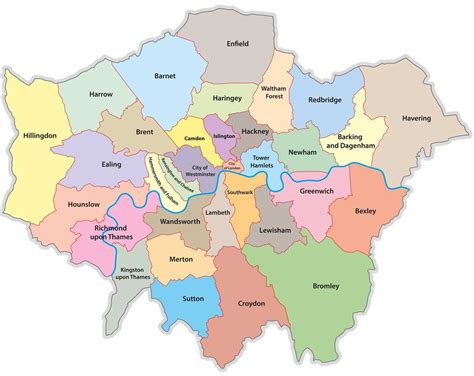 london stadtteile die  bezirke londons borough mit karte und tabelle