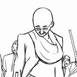 Gandhi Mahatma Charkha His Mocomi Dandi March sketch template