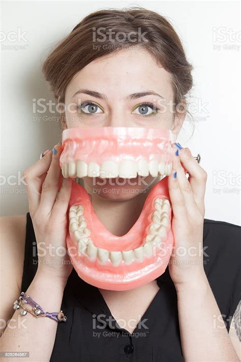 woman false teeth stock photo  image  adult adults