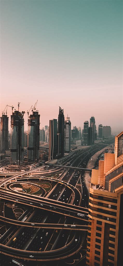 Sunrise Shot Of Downtown Dubai And Burj Khalifa Iphone Dubai