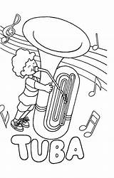 Tuba Coloring Tubby Getdrawings Sousaphone Drawing Colorear Template sketch template
