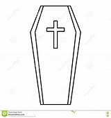 Casket Outline Coffin Template Coloring Pages sketch template