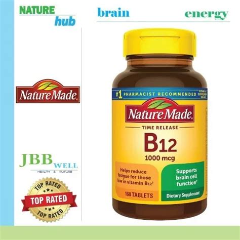 Nature Made Vitamin B12 1000 Mcg Time Release 160 Tablets Exp 02 24