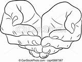 Hands Open Drawing Cupped Hand Clipart Two Empty Vector Drawings Paintingvalley Clipground sketch template