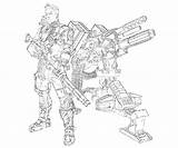 Borderlands Axton Characters Coloring sketch template