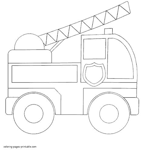 simple fire truck coloring pages  toddlers coloring pages