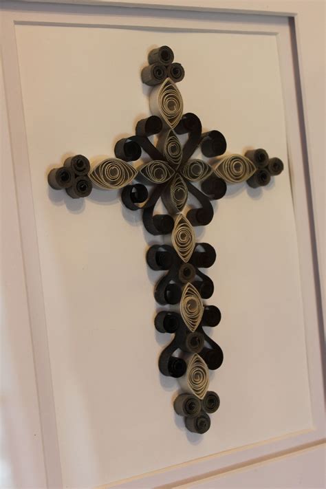 quilled cross shades  gray  kreations  kelsee facebookcom