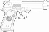 Coloring Beretta Glock Pistola Handgun Ausmalbild Handwaffe Ammunition Kategorien sketch template