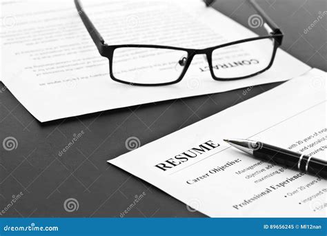 resume   table stock image image  apply employment