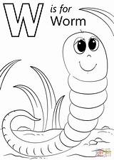Worm Coloring Pages Printable Worksheets Preschool Alphabet Color Clipart Super Letter Worksheet Crafts Capital Kids Cartoon Template Animal Work Printables sketch template