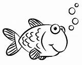 Fish Drawing Easy Coloring Kids Drawings Pages Colored Gold Goldfish Clipart sketch template
