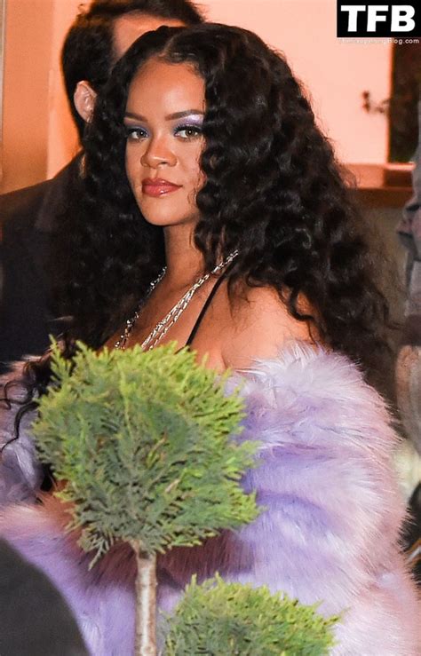 Pregnant Rihanna Flashes Her Nude Tits In A See Through Dress In Milan