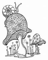 Mushroom Coloring Trippy Drawing Snail Pages Drawings Megan Cartoon House Mario Duncanson Beautiful Mushrooms Shroom Printable Fairy Line Color Fineartamerica sketch template