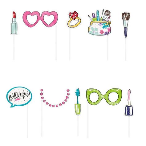 spa party photo props set   party supplies    party