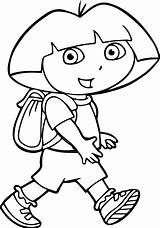 Coloring Walking Dora Kids Pages Cartoon Wecoloringpage Snoopy sketch template