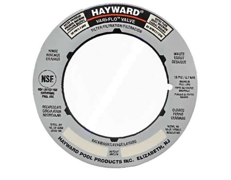 hayward vari flo valve label