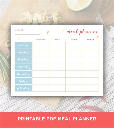 printable meal planning sheets popsugar fitness