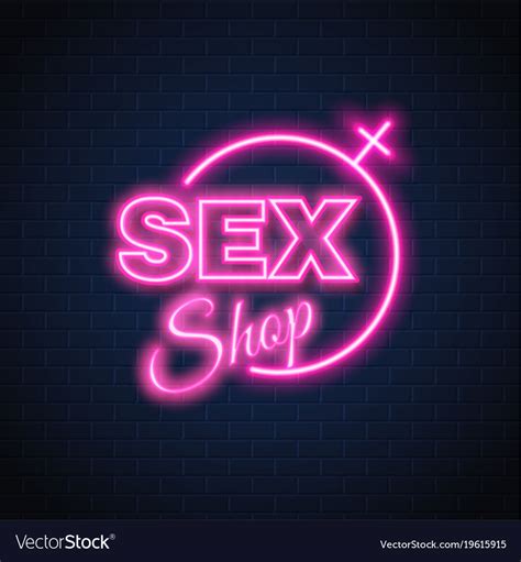 sex shop neon sign gender woman symbol royalty free vector