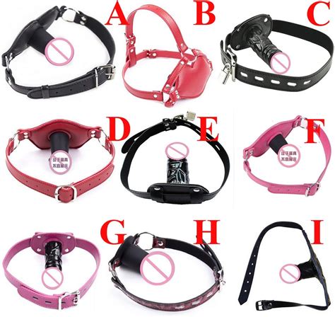 Silicone P énis Ball Mouth Gag Leather Strap On Bdsm Adult Sex Toy Sex