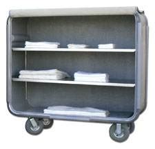 fiberglass enclosed linen carts dual shelf