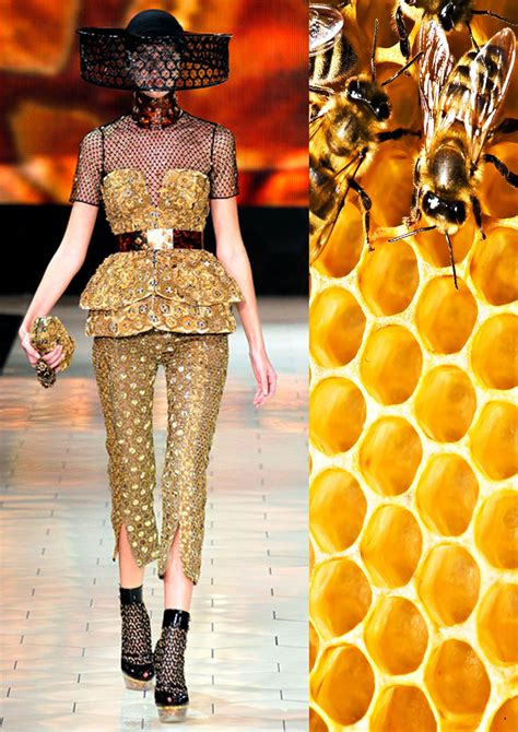 alexander mcqueen spring 2013 rtw honeycombs and honey bees fashion