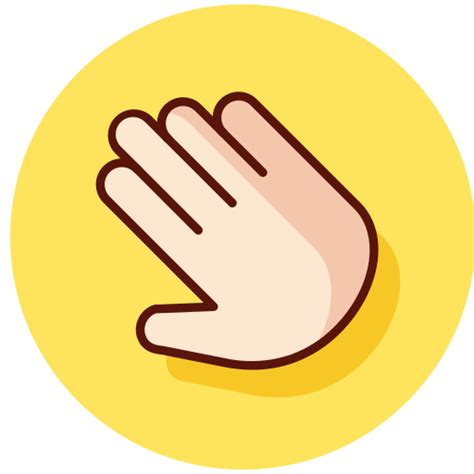 yellow hand icon  gesture